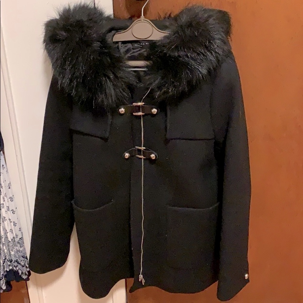 ZARA black peacoat